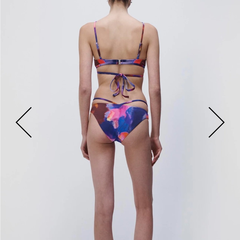 NWT Medium Set Jonathan Simkhai Emmalynn Bikini Cobalt Watercolor $230 - Picture 7 of 11